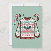 Lasst uns dieses Weihnachts-Tacky-Sweater-Party hä Einladung (Rückseite)