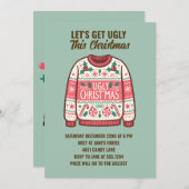 Lasst uns dieses Weihnachts-Tacky-Sweater-Party hä Einladung (Vorne/Hinten)