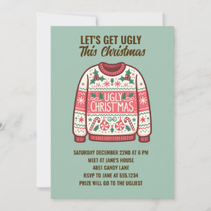 Lasst uns dieses Weihnachts-Tacky-Sweater-Party hä Einladung