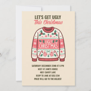 Lasst uns dieses Weihnachts-Tacky-Sweater-Party hä Einladung