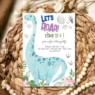 Lasst uns Dino Party Kindergeburtstag Einladung br