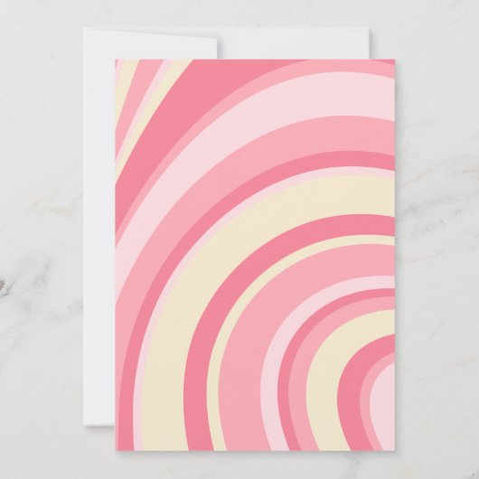 Lasst uns Disco Groovy Wave Retro 70er Pink Geburt Einladung (Rückseite)