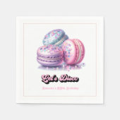 Lasst uns Disco-Macarons Retro-Geburtstagsfeier Serviette (Vorderseite)