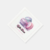Lasst uns Disco-Macarons Retro-Geburtstagsfeier Serviette (Ecke)