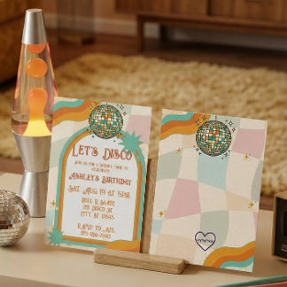 Lasst uns Disco tanzen, Retro-Geburtstag Einladung