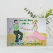 Lasst uns Drehung wieder tanzen Rock und Roll Einladung (Stehend Vorderseite)