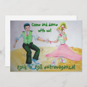 Lasst uns Drehung wieder tanzen Rock und Roll Einladung (Vorne/Hinten)