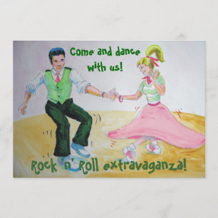 Lasst uns Drehung wieder tanzen Rock und Roll Einladung