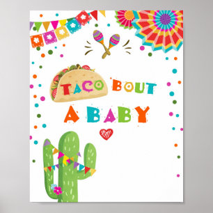 Lasst uns ein Baby-Kaktus-Fiesta-Tischschild abspi Poster