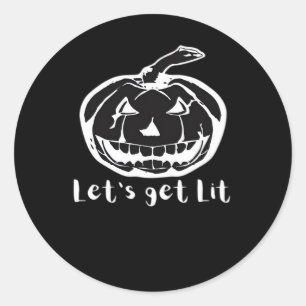 Lasst uns ein bisschen Funny Halloween Kürbis für  Runder Aufkleber