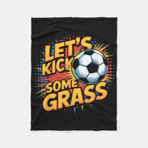 Lasst uns ein bisschen Gr Soccer Mom kicken Fleecedecke