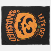 Lasst uns ein gestricktes Tipsy Halloween Jack-O’- Fleecedecke (Vorderseite (Horizontal))