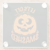 Lasst uns ein gestricktes Tipsy Halloween Jack-O’- Glasuntersetzer (Rückseite)