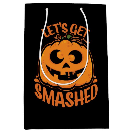 Lasst uns ein gestricktes Tipsy Halloween Jack-O’- Mittlere Geschenktüte (Vorderseite)