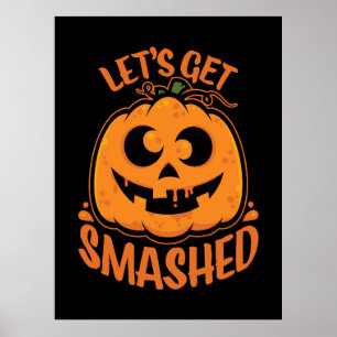 Lasst uns ein gestricktes Tipsy Halloween Jack-O’- Poster
