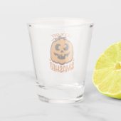 Lasst uns ein gestricktes Tipsy Halloween Jack-O’- Schnapsglas (Rückseite)