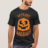 Lasst uns ein gestricktes Tipsy Halloween Jack-O’- T-Shirt (Vorderseite)