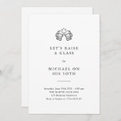 Lasst uns ein Glas anheben | Moderner 50. Geburtst Einladung (Vorne/Hinten)