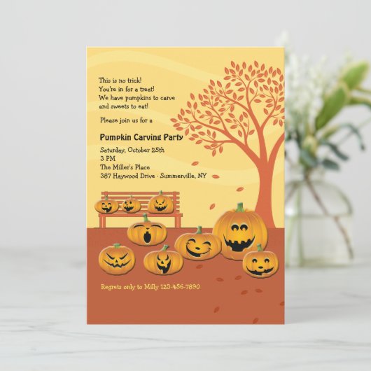 Lasst uns ein Jack-O-Lantern-Halloween-Einladung t Einladung (Stehend Vorderseite)