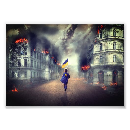 Lasst uns ein kostenloses UKRAINE-Poster bleibe ha Fotodruck (Vorne)