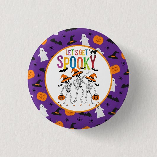 Lasst uns ein kurzes Halloween bekommen Button (Vorderseite)