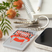 Lasst uns ein kurzes Vampirfangs Halloween-Design  Schlüsselanhänger (Vorderseite rechts)