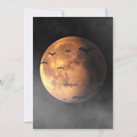 Lasst uns ein kurzes Vollmond- und FledermäusenHal Einladung (Rückseite)