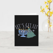 Lasst uns ein Lit Chrismukkah Hanukkah Weihnachtsm Karte (Gelbe Blume)