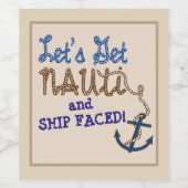 Lasst uns ein Nauti-Schiff holen Weinetikett (Einzelnes Label)