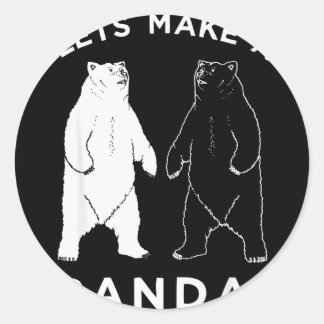 Lasst uns ein Panda-T-Shirt machen, Lustiges Bär-G Runder Aufkleber