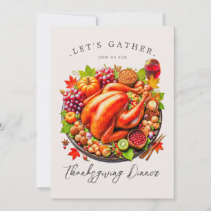 Lasst uns ein Thanksgiving-Day-Dinnerparty feiern Einladung