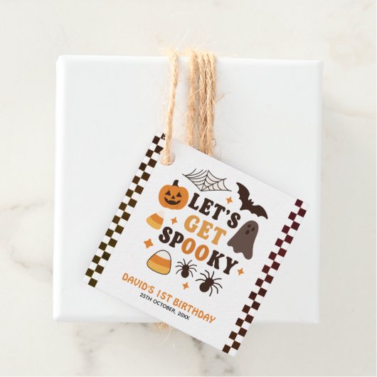 Lasst uns ein tolles Halloween Geburtstag erleben Geschenkanhänger (Beispiel)