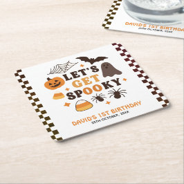 Lasst uns ein tolles Halloween Geburtstag erleben Rechteckiger Pappuntersetzer