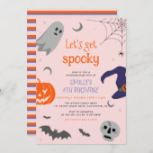 Lasst uns ein tolles Halloween-Niedliche Geburtsta Einladung (Vorne/Hinten)