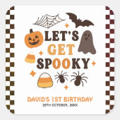 Lasst uns ein tolles Halloween-Weihnachtsfest mach Quadratischer Aufkleber (Vorderseite)