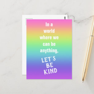 Lasst uns eine Art Regenbogen glühende Postkarte s