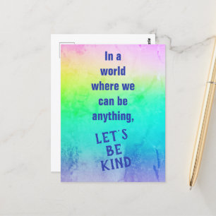Lasst uns eine Art Regenbogen-Postkarte sein Postkarte