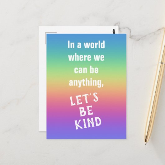 Lasst uns eine Art Regenbogenfarben sein wie eine  Postkarte (Vorderseite/Rückseite Beispiel)