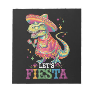 Lasst uns eine Cinco De Mayo T-Rex-Dinosaurier-Par Notizblock