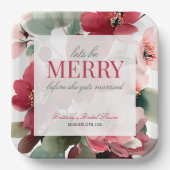 Lasst uns eine fröhliche Weihnachts-Brautparty fei Pappteller (Vorderseite)