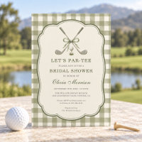 Lasst uns eine Gingham-Golf-Hochzeitsdusche feiern