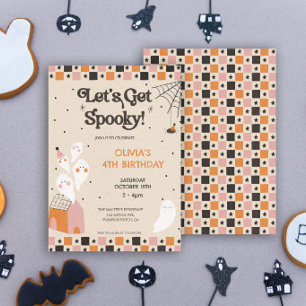 Lasst uns eine gruselig süße Halloween-Geburtstags Einladung