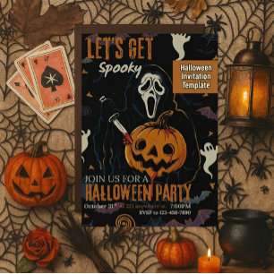 Lasst uns eine gruselige Halloween-Party feiern Einladung