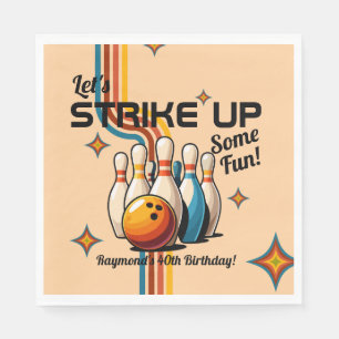 Lasst uns eine lustige Bowling-Geburtstagsfeier st Serviette