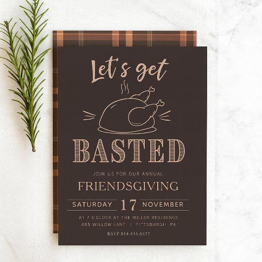 Lasst uns eine lustige Friendsgiving-Einladung bek Einladung