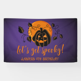 Lasst uns eine lustige Halloween-Geburtstagsparty Banner