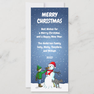 Lasst uns eine Schneemann-Weihnachtskarte erstelle