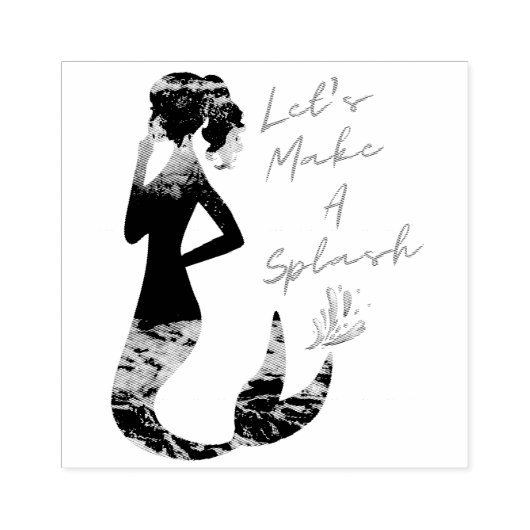 Lasst uns eine Splash Mermaid Holzkunst Briefmarke Gummistempel (Prägung)