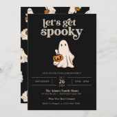 Lasst uns eine Spooky-Halloween-Party-Einladung be Einladung (Vorne/Hinten)