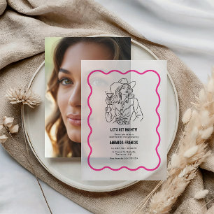 Lasst uns eine verrückte Cowgirl Nashville Bachelo Pergament Einladungen